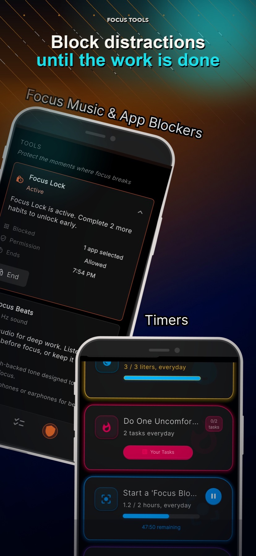 LyfeArc Focus Lock and focus timer tools.